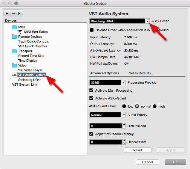 cubase 5 settings