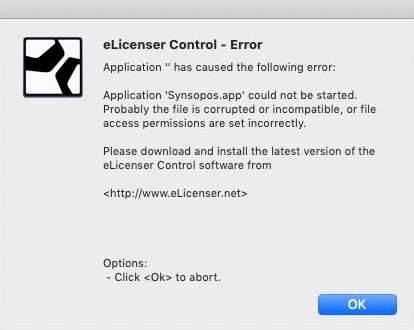 elicenser control center error