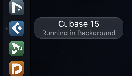 Cubase 15 Running in Background