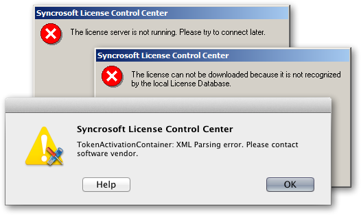 Syncrosoft License Control Error Hypersonic